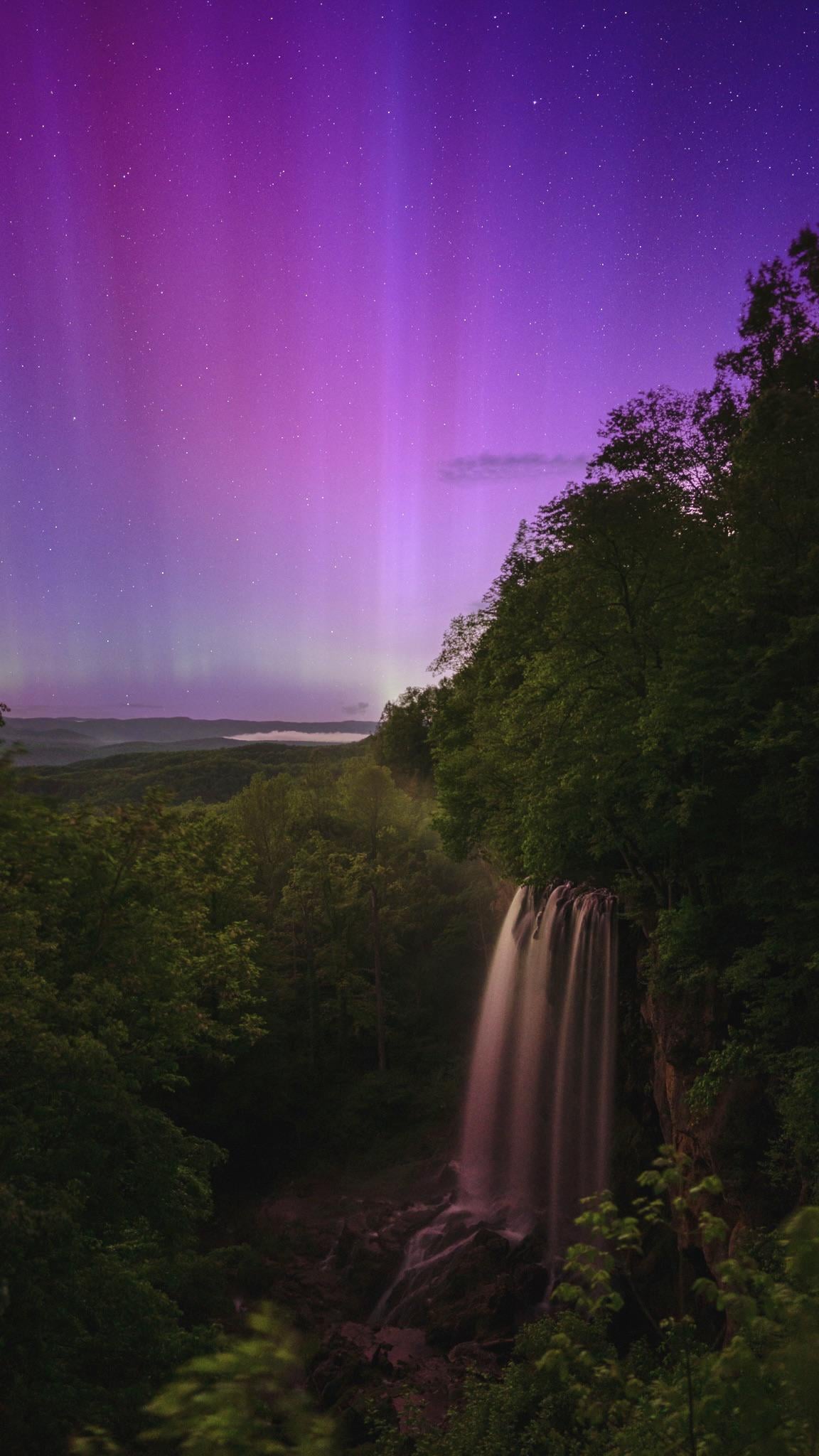 Aurora Borealis over Falling Springs, Virginia during the great solar